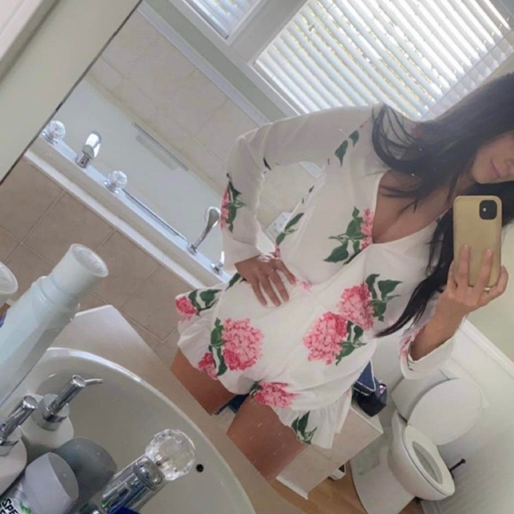 White Long Sleeve Floral Romper from Maccs The Label  - worn lightly a few times - Picture 6 of 6